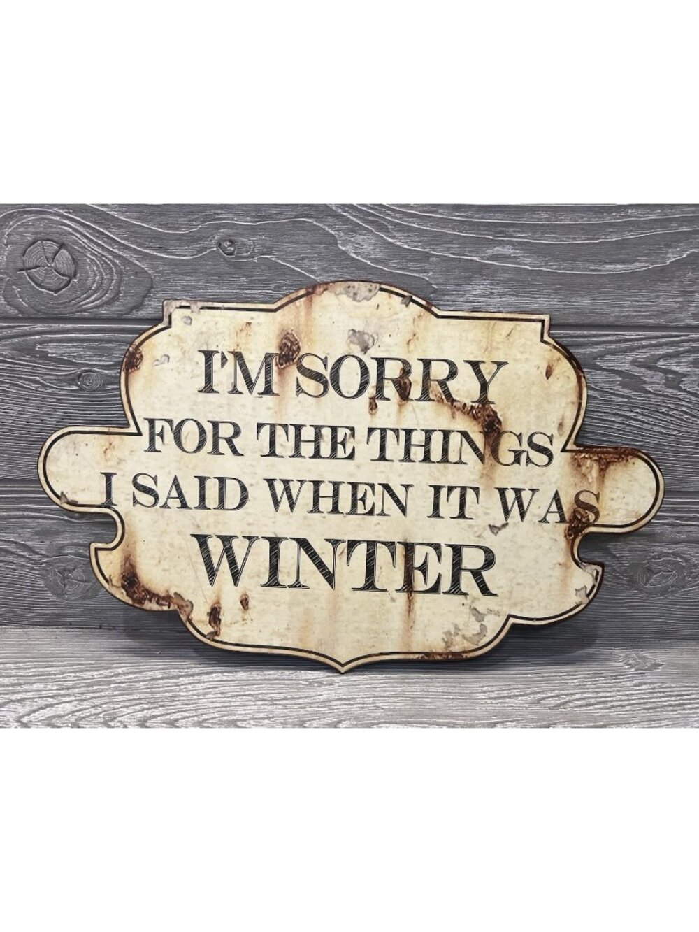Funny Metal Tin Sign Distressed Winter Rustic Cabin Lodge Decor 17” X 11”